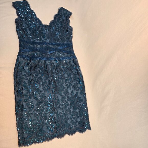 TADASHI SHOJI Special Occasions Embellished AZURE Sheath Dress Size 12 NEW TAGS! - Picture 7 of 17